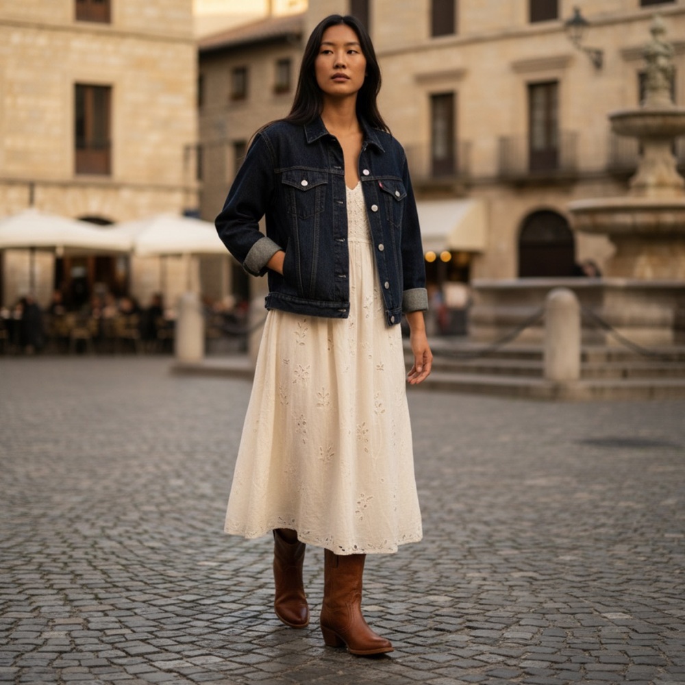 RARE Jane Trapunto Leather Short Cowboy Heel Boots - Picture 3 of 16